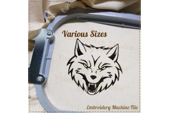 Wolf Embroidery Design - Mascot School